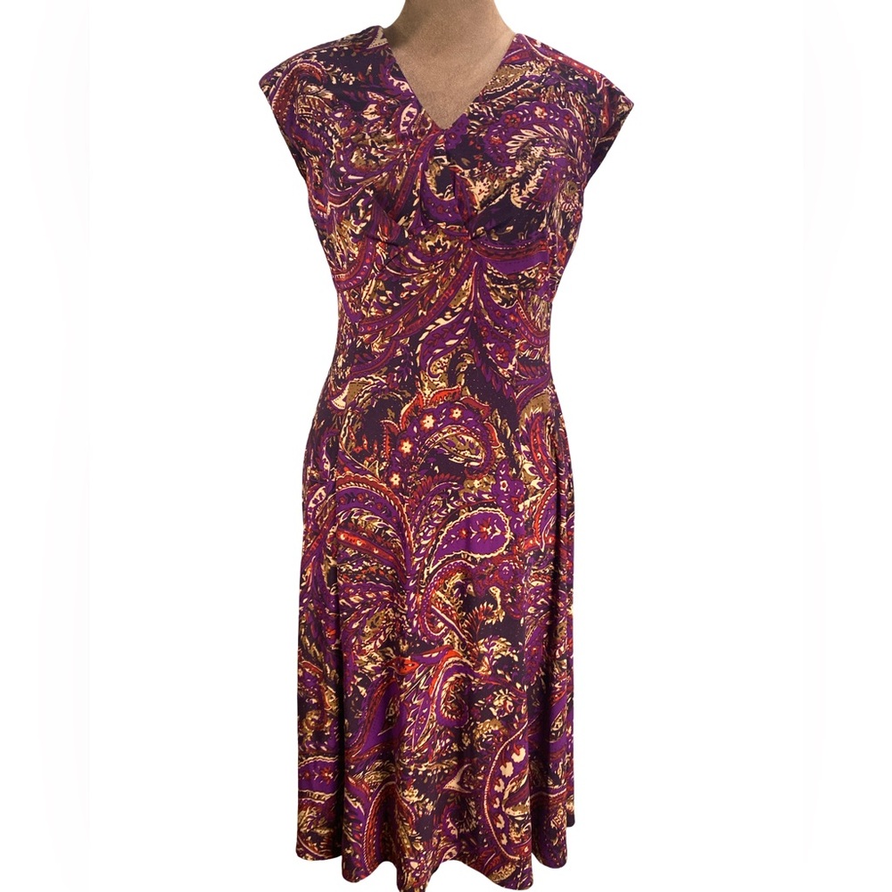 Chaps Fit‎ & Flare Sleeveless V-Neck Dress XS Stretch
